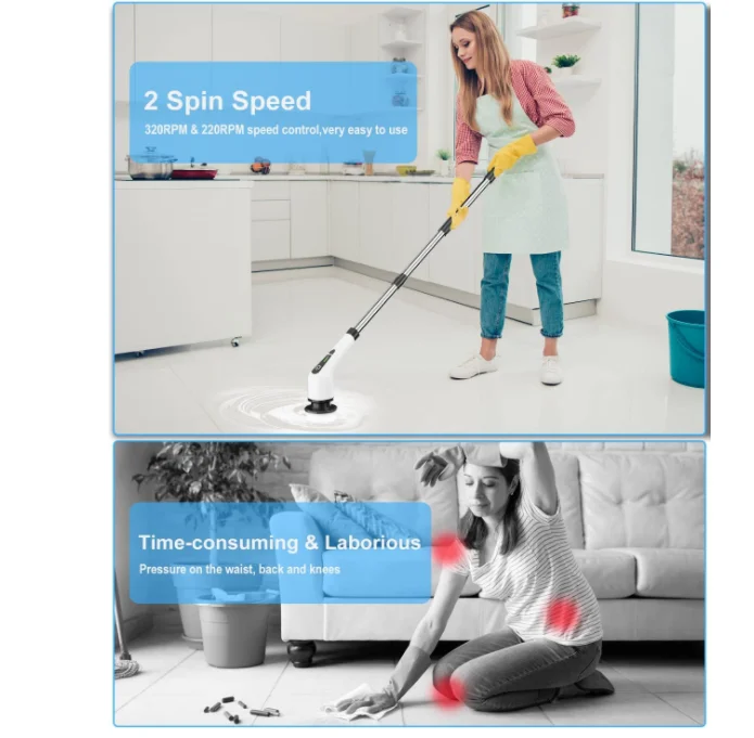 Беспроводная электрическая вращающаяся щетка 7 в 1 новинка 2022 ручная для чистки со сменными