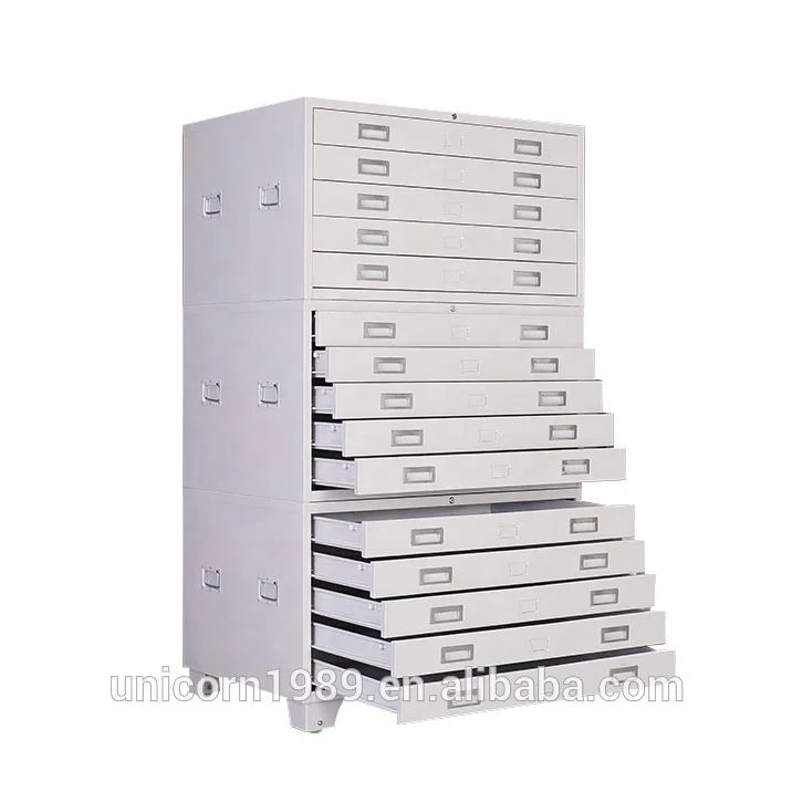 Map Drawings Flat File Cabinet Used for Art School Hotel Architectural