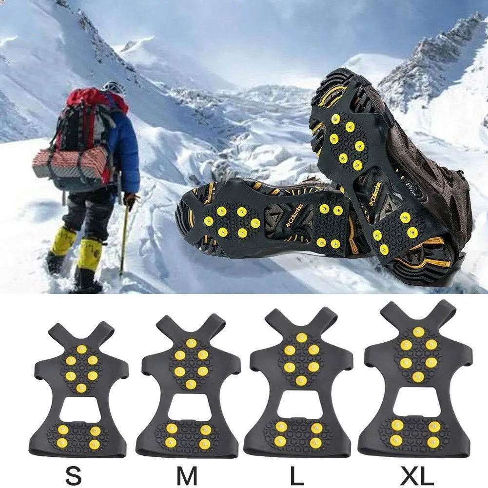 Non-Slip Over Shoe Rubber Spikes Crampons for Boots, Anti Slip Snow  Crampons Stretch Footwear