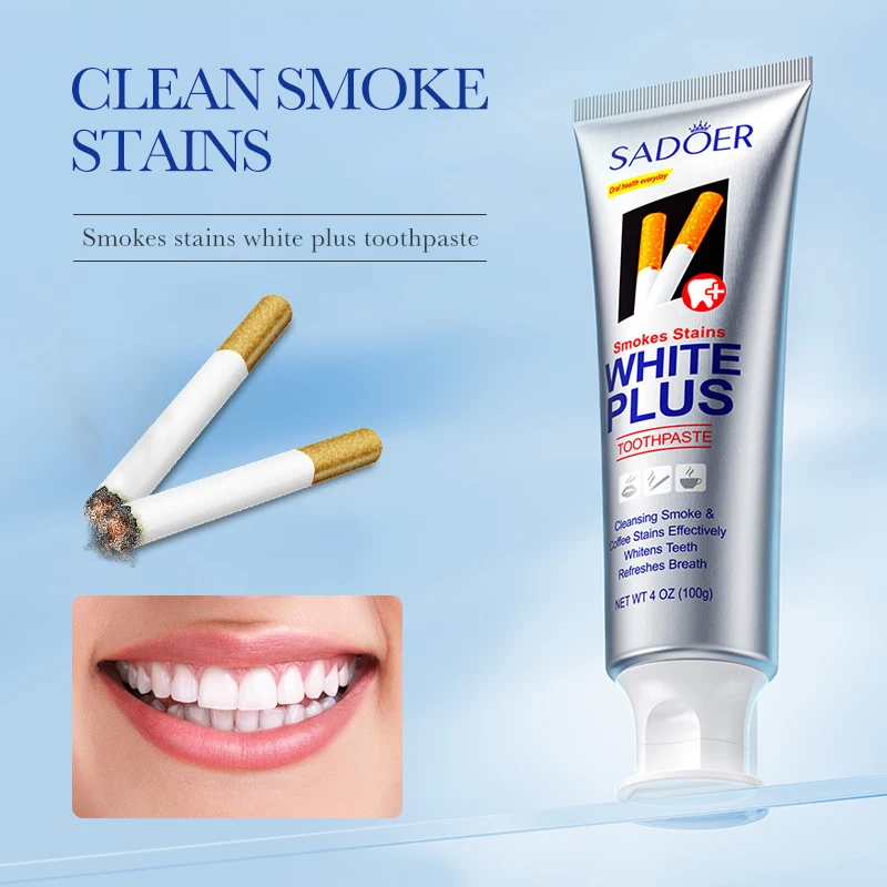 OEM SADOER Dentifrice Marque Blanche limine les Taches de Tabac Dentifrice  Blanchissant Nettoie Dents et Gencives Pte Dentifrice
