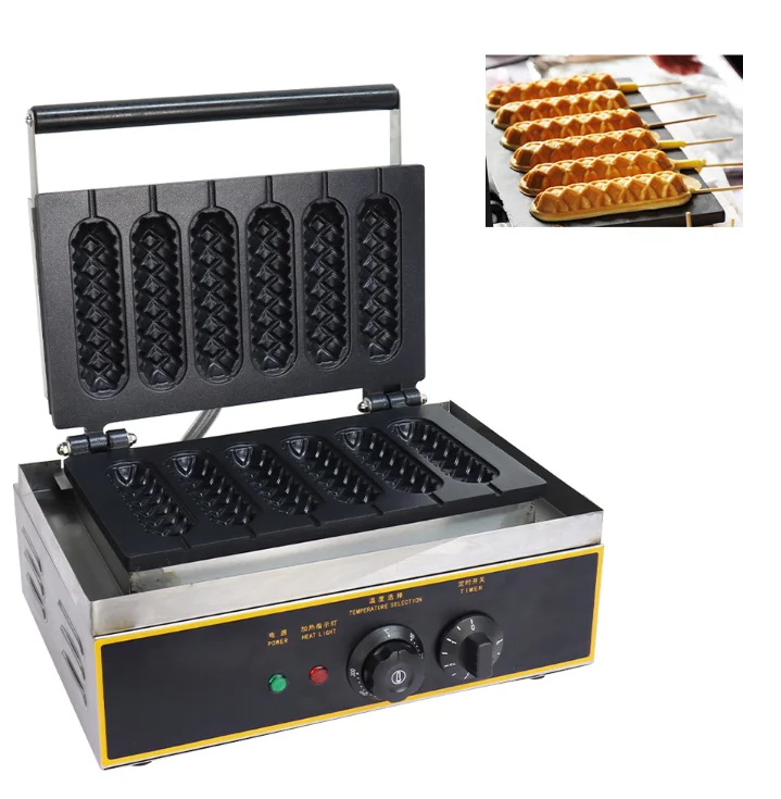 Hot Seller Factory Direct Sale 6 Sticks Dot Dog Non-stick Electric Snack Waffle Maker Machine manufacture