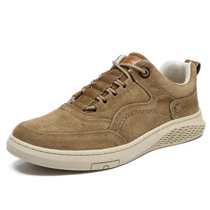 Men's Lightweight Summer Luxury Sports Casual Shoes Soft Breathable Leather Low-Top Skateboarding Shoes Mesh Lining for Autumn