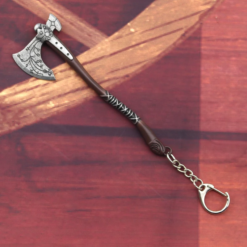 God of War Kratos Leviathan Axe Keychain Metal Weapon Keyring Chain  Pendant Men Women Fashion Jewelry