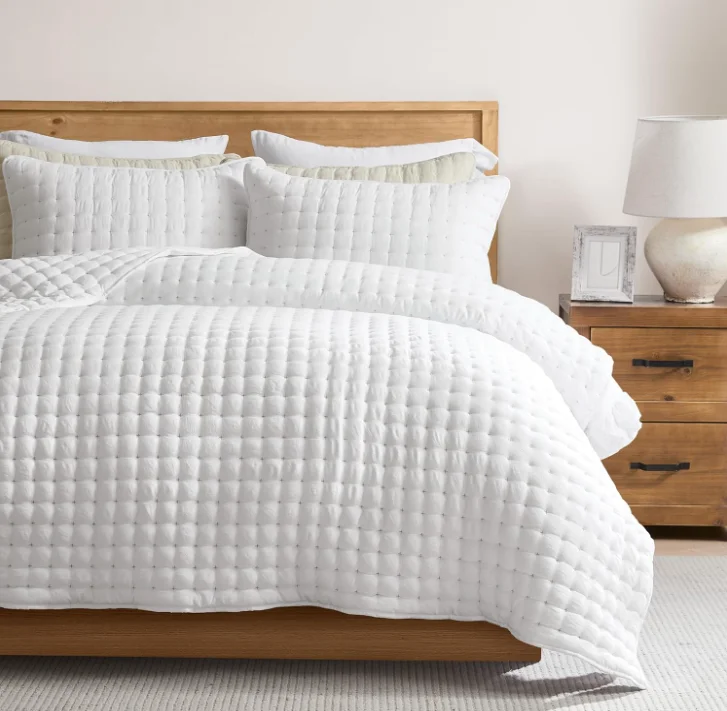 Hotel Cheap 3Pcs Bedding Set White