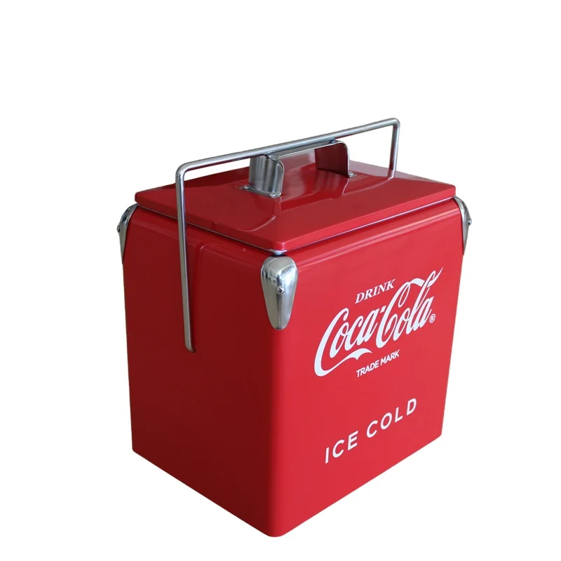 Custom retro cooler boxes picnic beach camping metal Ice cooler