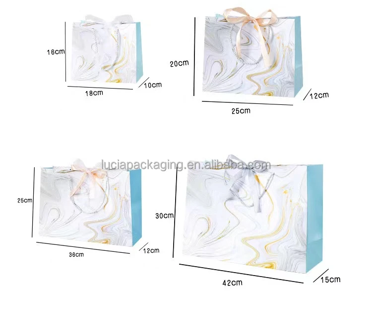 Luxury Ribbon Handle Boutique Shopping Packaging Customized Printed ...