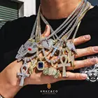 Pendant Diamond KRKC Custom Hip Hop Logo Jewelry Pendant Letter Name Necklace Chain Pendant Custom VVS Moissanite Diamond Iced Out Pendant