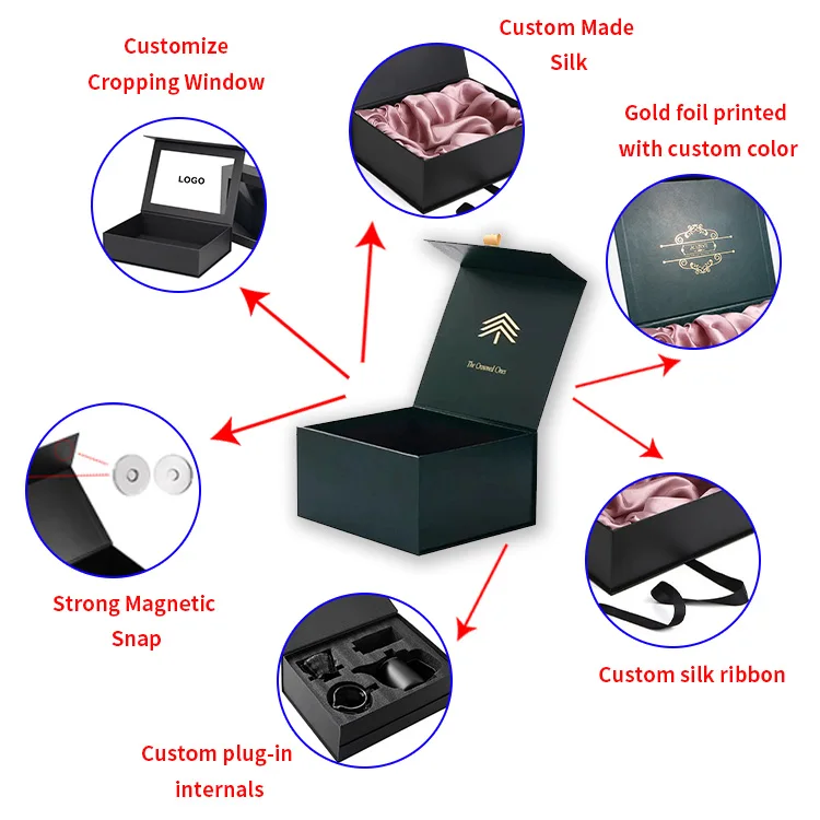 Custom Luxury Jewelry Gift Box Magnetic Jewelry Box Packaging Paper Boxes for Exquisite Jewelry Packaging Magnetic Gift Storage