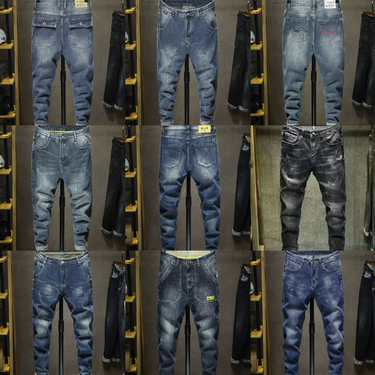 The Black Friday Sale Washed Mens Jeans Denim Slim Ripped Pants Men ...