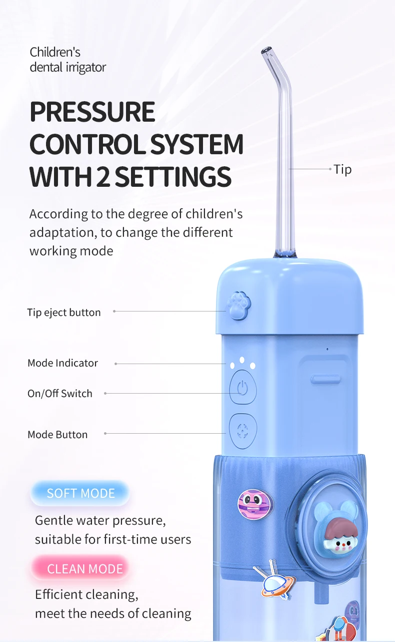 Dycrol Children Oral Care Teeth Clean Oral Irrigator Portable Electric