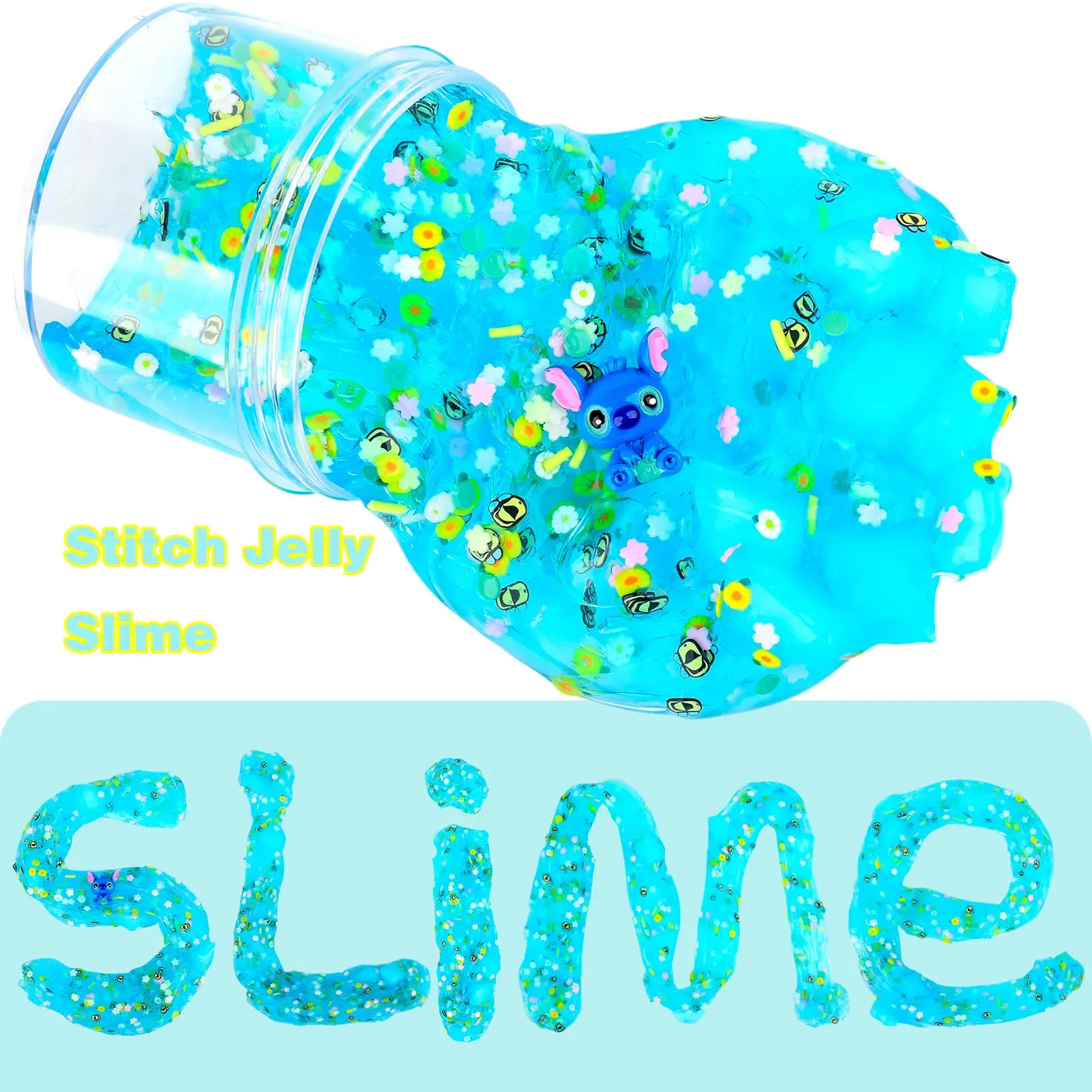 Clear Jelly Cube Slime Kit Elastic Non Stick Plasticine Kids