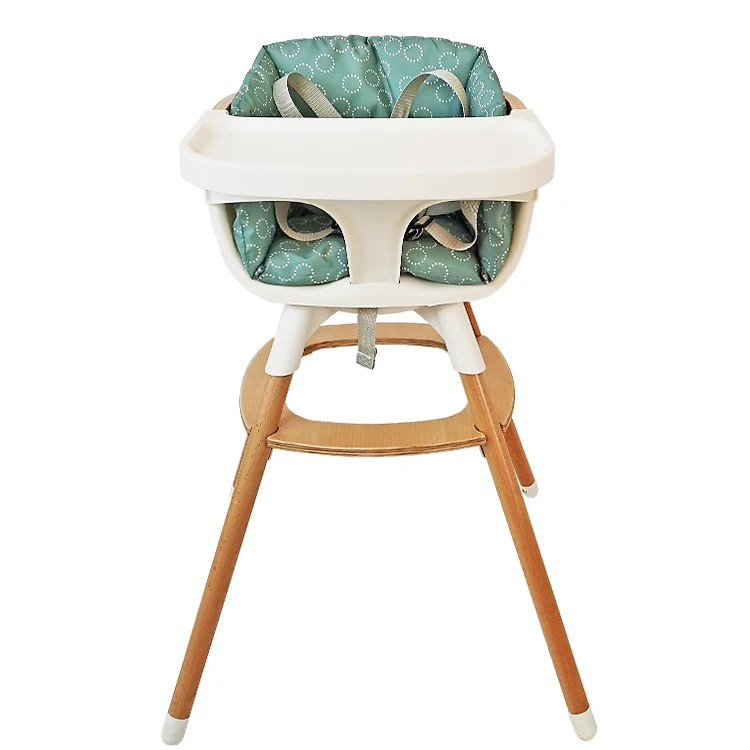 Baby Wooden High Chair For Dining Feeding Table High Back Chair With