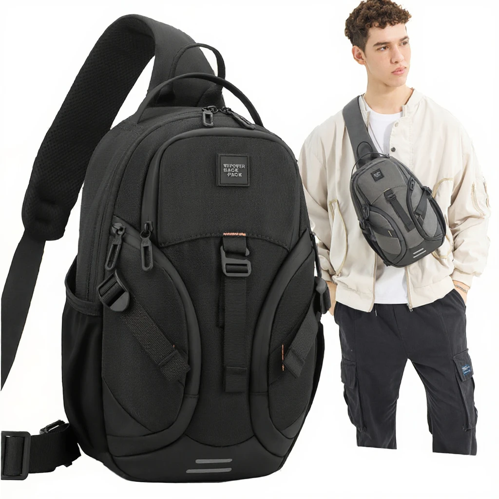 Men's Fashion Nylon Crossbody Chest Sling Bag for Travel Jogging Casual Outdoor Walking Gym Use-New Running Style