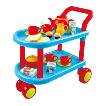 Playgo Unisex TEA TIME Trolley Set with 23 PCS Accessory for Pretend Play & Preschool