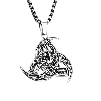 Viking Celtic knot Rune Pendant Stainless Steel for Men's Amulet Necklace Fashion Chain Punk Male Jewelry Gift Pendant