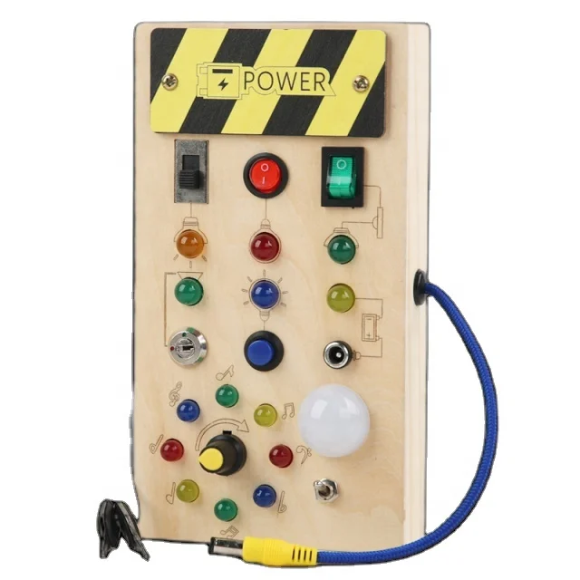 Ovshnrr Tablero Ocupado Montessori - Panel Sensorial De Madera Para 1-3 Años, Habilidades Motoras Y Aprendizaje