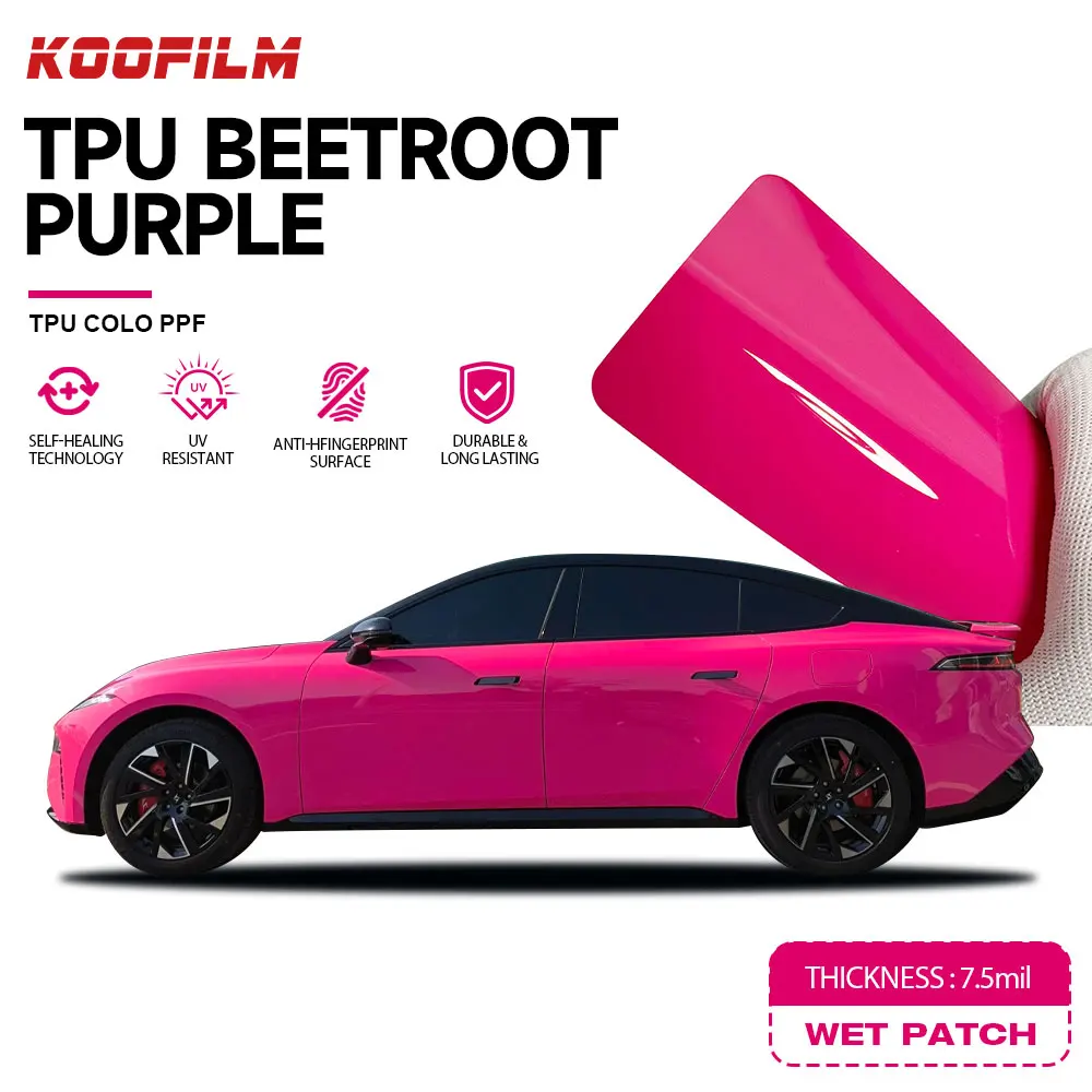 Custom Car Wrapping Stickers TPU Beetroot Purple Color PPF Paint Protection Changing Film Car
