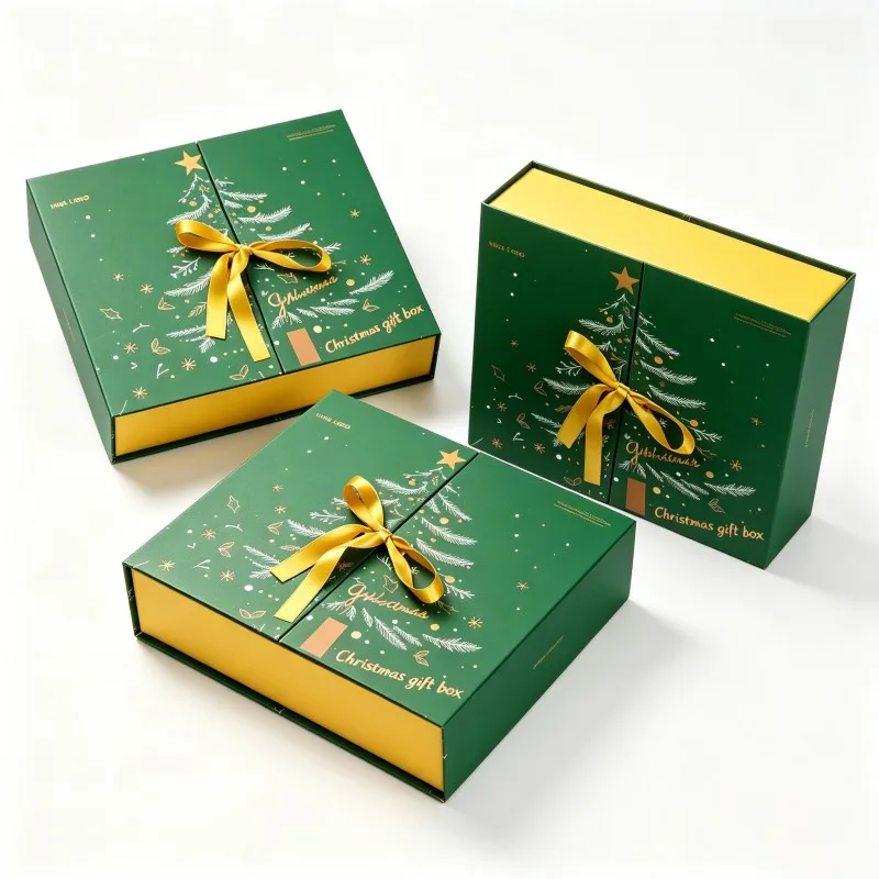 Cajas rígidas magnéticas con tinta de soja al por mayor, caja de lujo para calendario de Adviento, gran oferta, caja de alta calidad para embalaje navideño de regalos