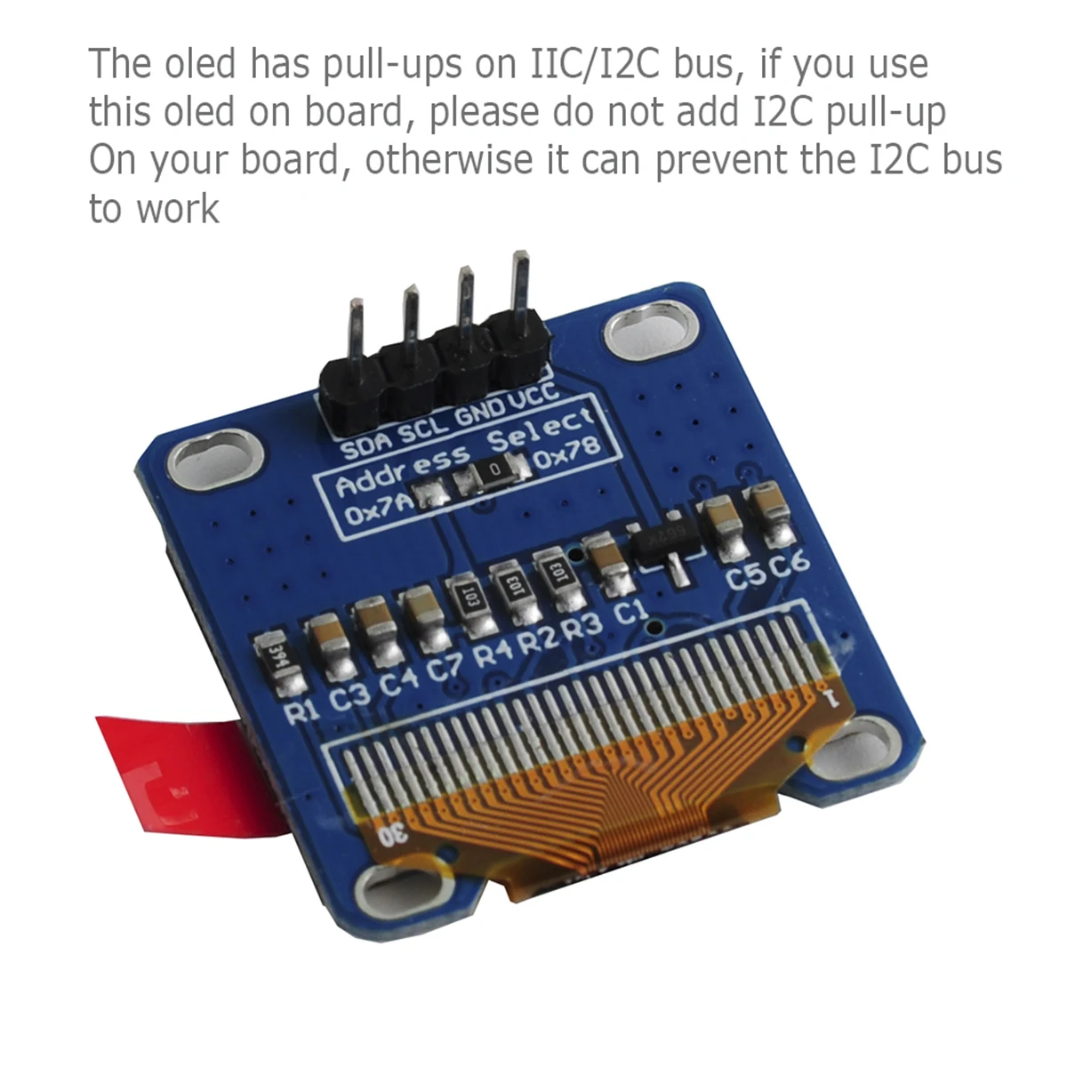 Initeq 0.96 Inch OLED LCD Display Module - I2C IIC 128x64 Blue Screen For Arduino ESP32 ESP8266
