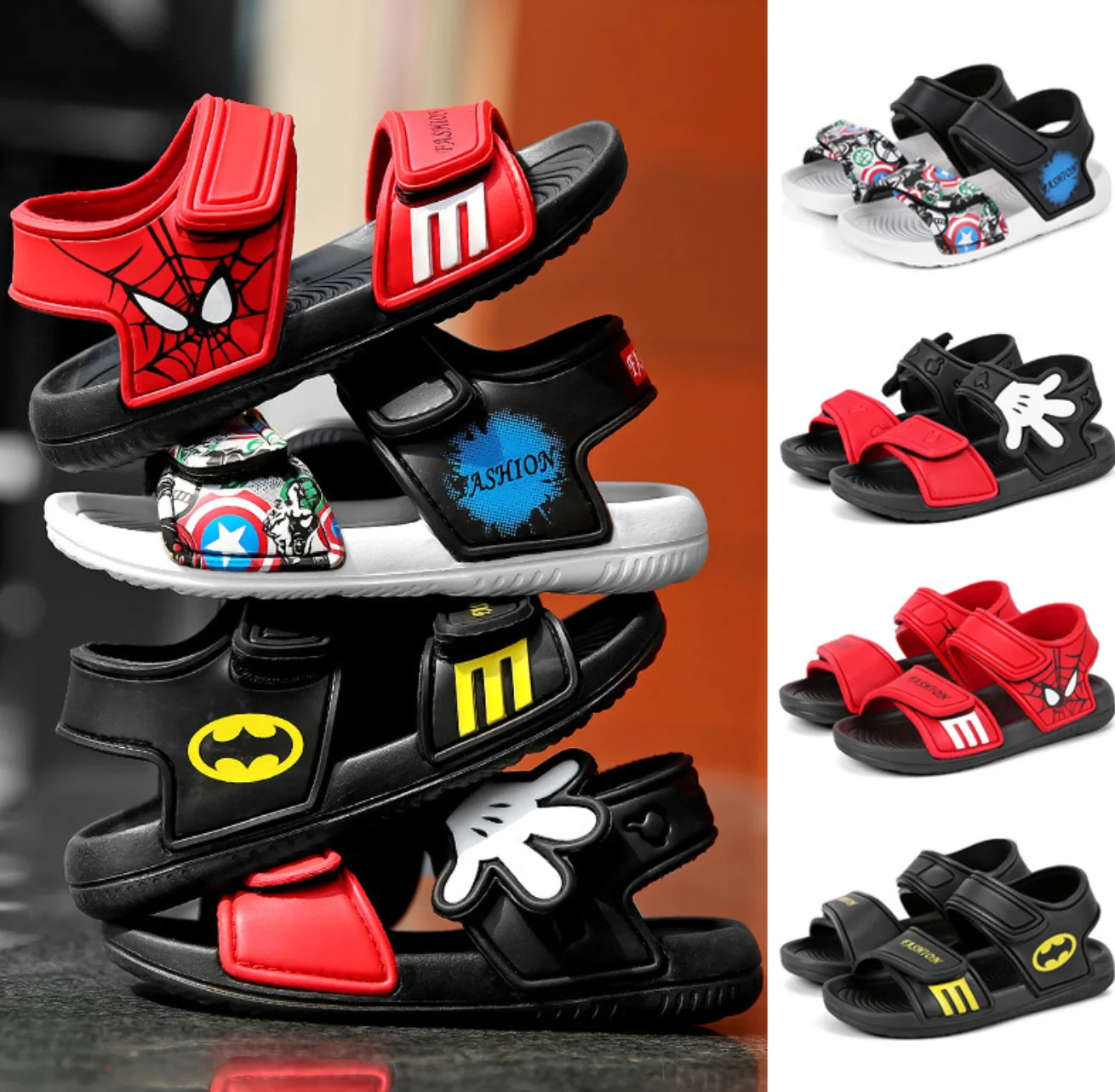 Мультяшный дизайн Детские и детские легкие пляжные сандалии EVA