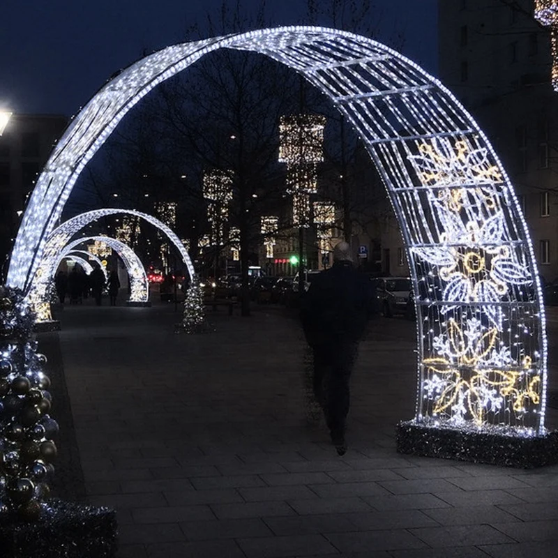 Factory LED 3D Large Love Arch Light Outdoor Decoration Arch Street Motif Star String Light
