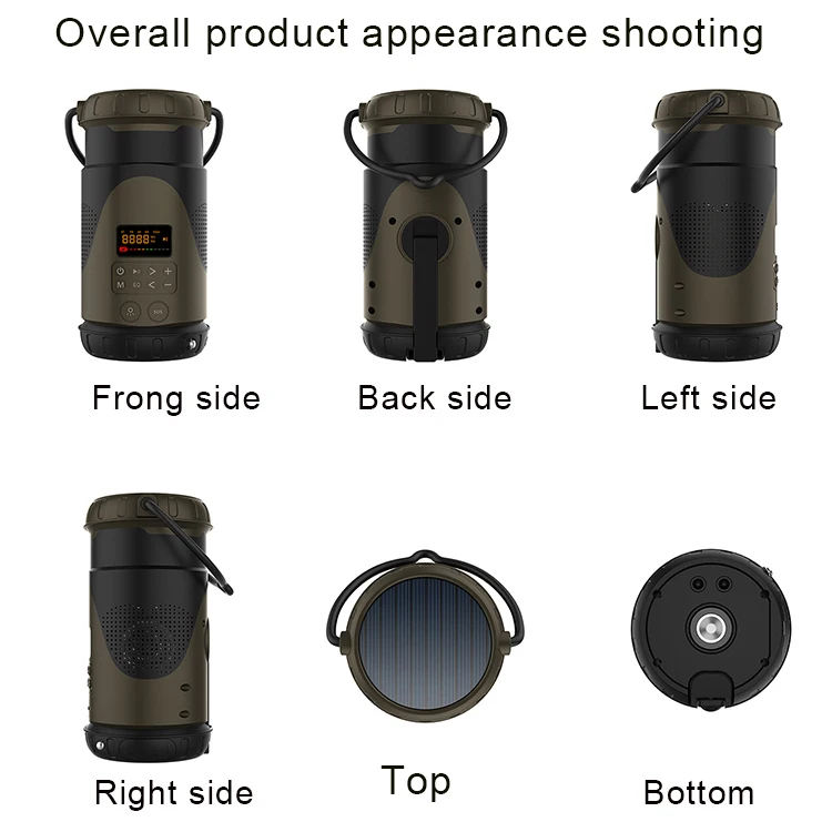 Multimedia Work Light Audio Spotlight Subwoofer Heavy Duty Speakers Radio Camping Lantern 10 Inch Down Light Speaker