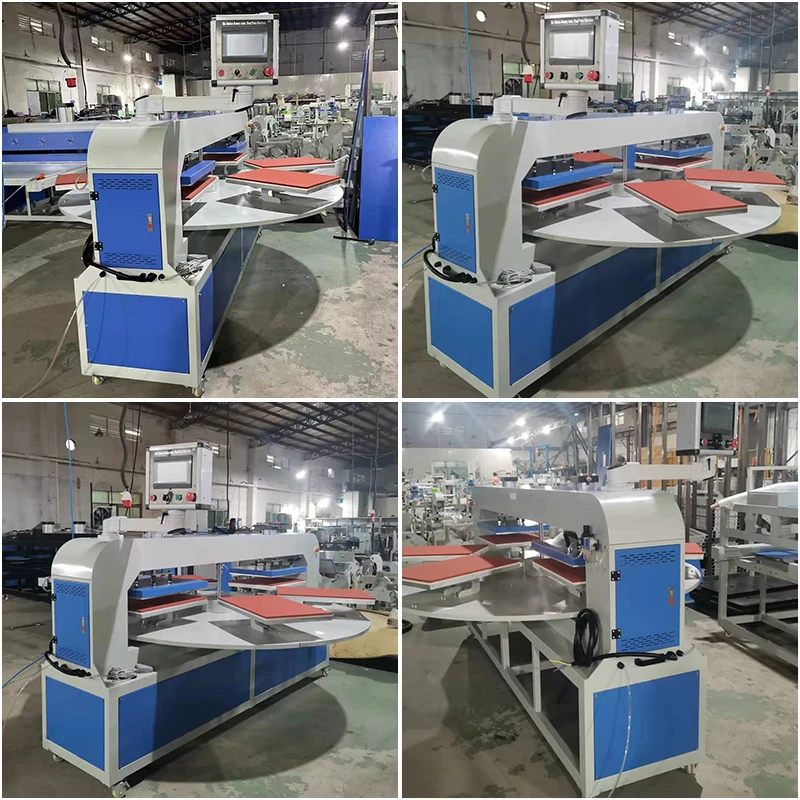 TIFFAN Large Size Rotary Heat Press Machine Pneumatic 6 Stations Heat Transfer Printing Equipment Easy to Operate