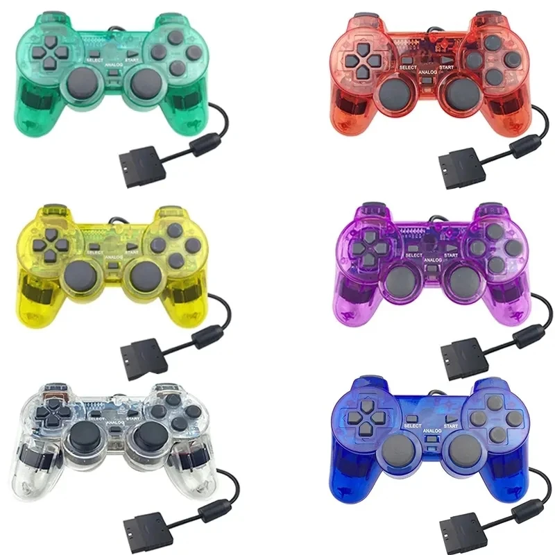 Wired Transparent Gamepad For PS2 Handle Remote Gaming Controller Joystick  For PS2 Manette Joypad