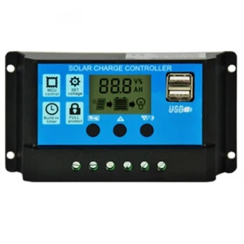 SOLAR 10A/20A/30A 12V 24V Auto Solar Charge Controller PWM with LCD Solar Cell Panel Regulator PV Home Solar