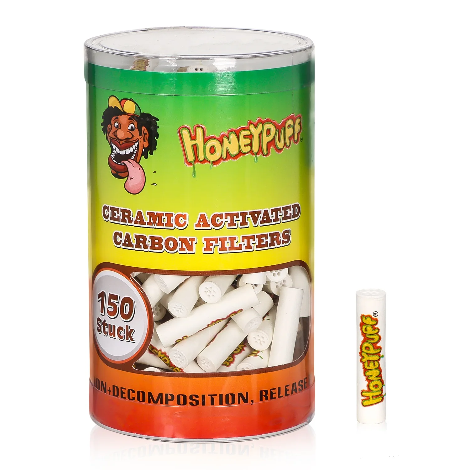 Honeypuff Classic Style 150pcs/Box 6mm Activated Carbon Filter Tips Cigarette for Smoking Accessories