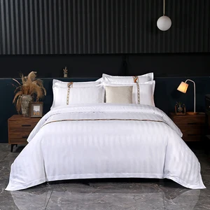 Wholesale 5 Star Hotel Luxury White Sabanas De Algodon Hotel Linen Supplies Bedding Set