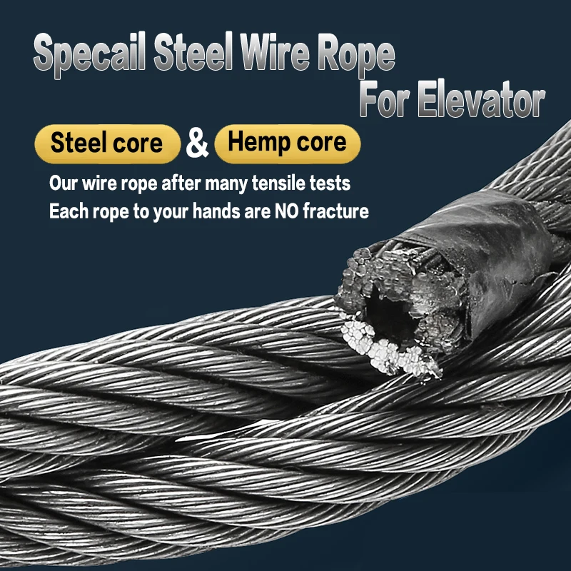 Gustav Wolf Elevator Steel Wire Ropes Electric Elevator Traction Wire ...