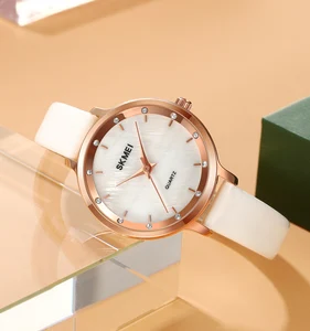 China Factory SKMEI 2170 Fashion Cheap Price Leather Lady Quartz Movement Watch 3ATM Waterproof Watches