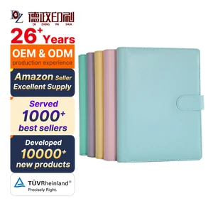 Rainbow Clear Soft PU 6-Ring Notebook Cover Protector with Spiral Binding Loose Leaf Folded Ring Binder Standard Size Notebook