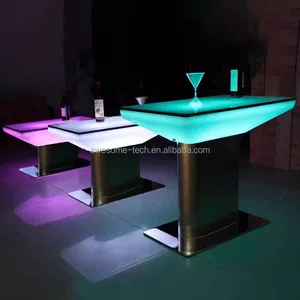 Home Dining Tables Modern Plastic Cafe Counters Luminous Lighting Equipment LED Waterproof Tables Funiture