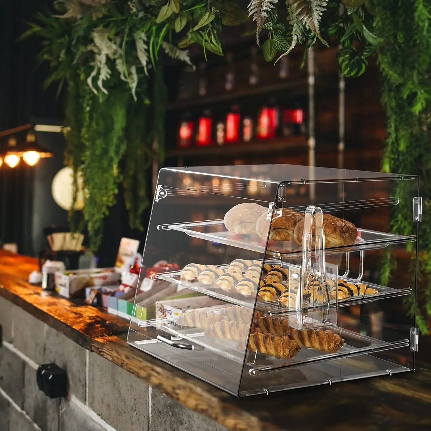 Custom Clear Display Case  3 Tray Dessert Display Case  Bakery Display Case Pastry for Bread