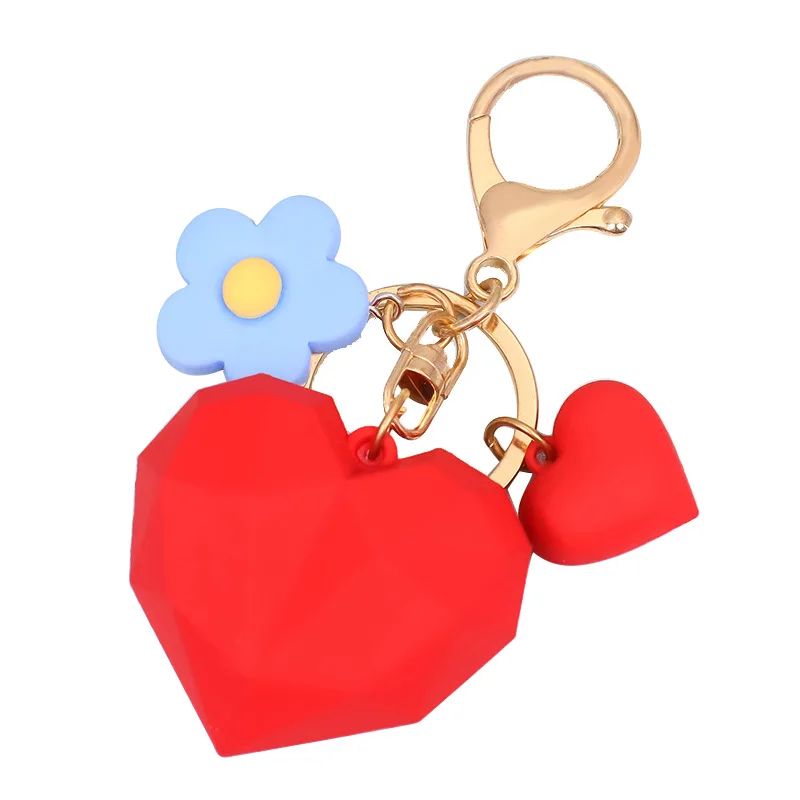 Wholesale Keychain Flower Section Heart Shape Key Ring Keyring Plastic