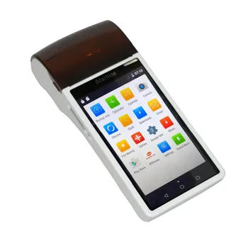 All in one android mobile pos terminal with touch screen GPRS barcode and QRcode scanner receipt Printer