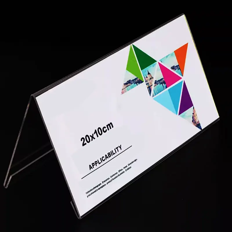 Factory Custom Acrylic Desk Nameplate Holder Table Tents Sign Stand for Table Display Clear Tent Cards Holder Name Plate Holder