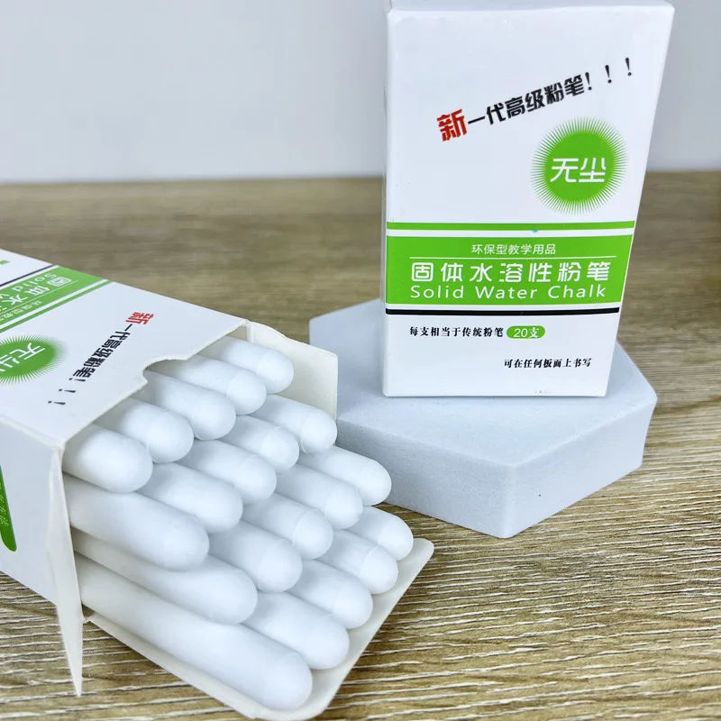 Детский мелок для рисования водорастворимый и беспыльный тротуарный Мел однотонного цвета с цветной упаковкой