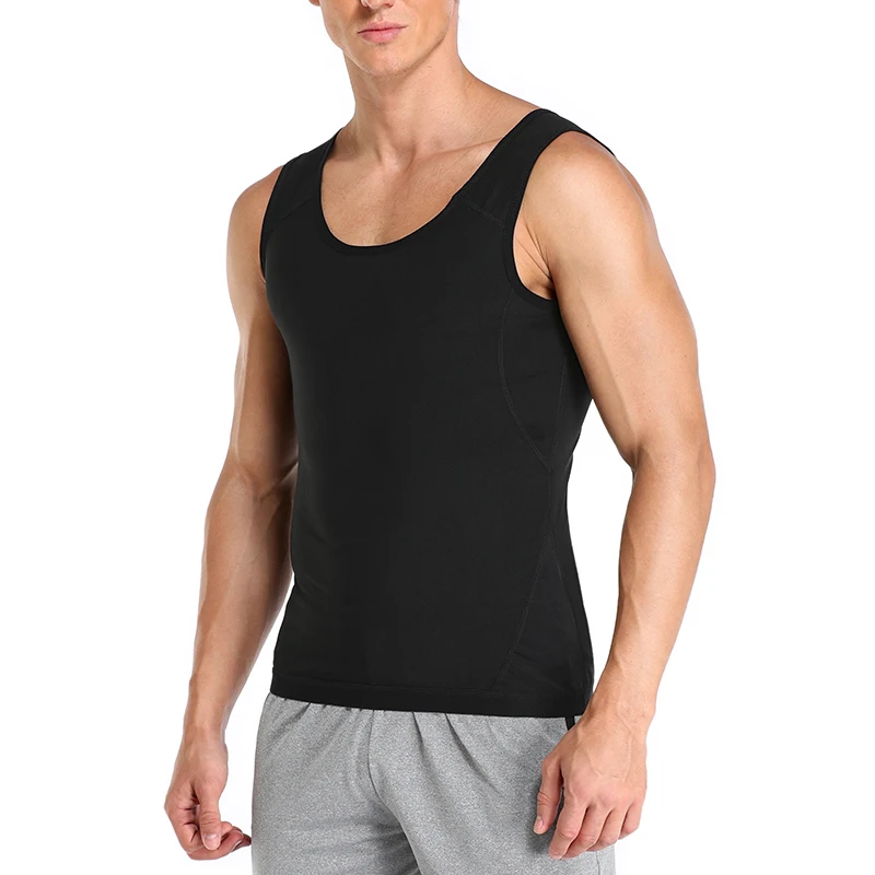 Man wearing Ultimate Men Neoprene Sauna Vest for sweating and waist training