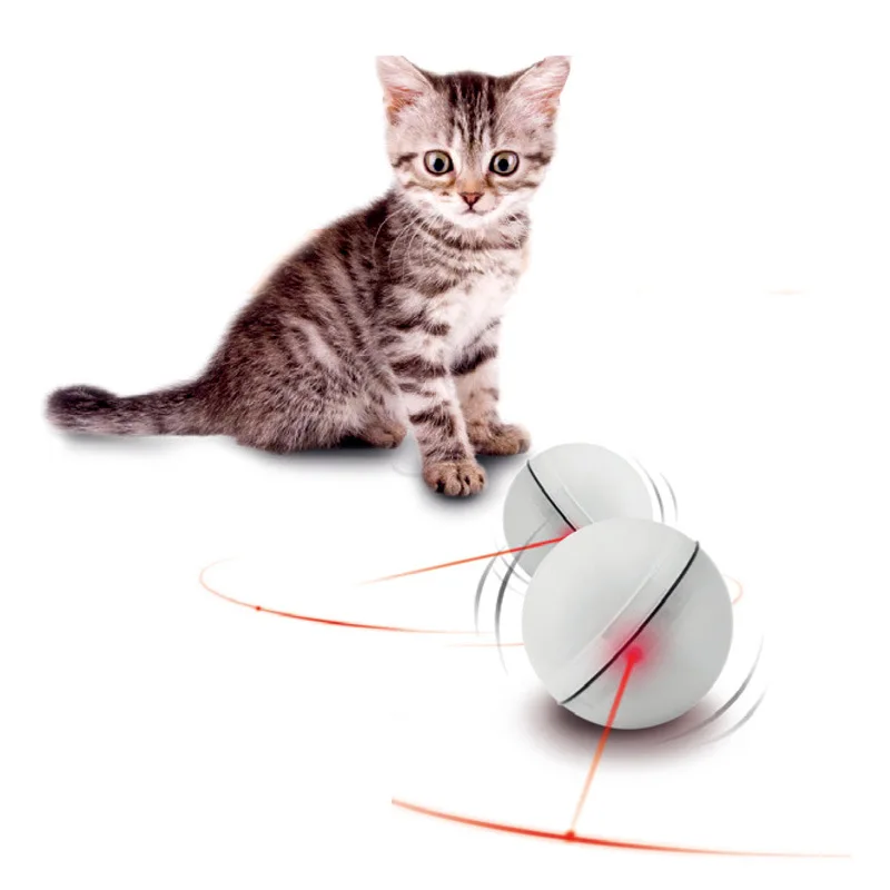 Smart Interactive Cat Toy USB Rechargeable Pet Toy Build-in Spinning Led Light