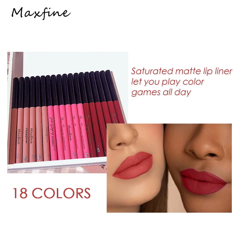 Retractable Smooth Application Creamy Color Slim Matte Gel Lip Liner Pencils