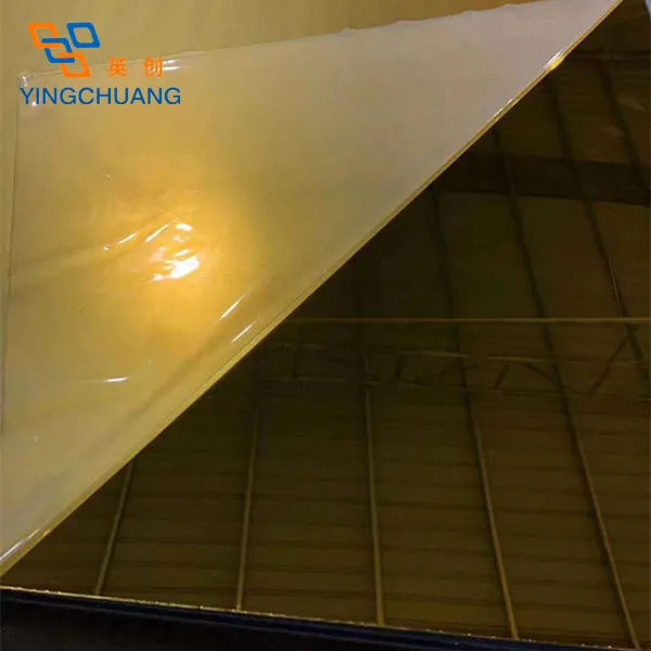 Dark Gold Mirror Acrylic Sheet Length 2440mm Width 1220mm Thickness 1mm 2mm Acrylic Mirror Sheet for Decoration manufacture