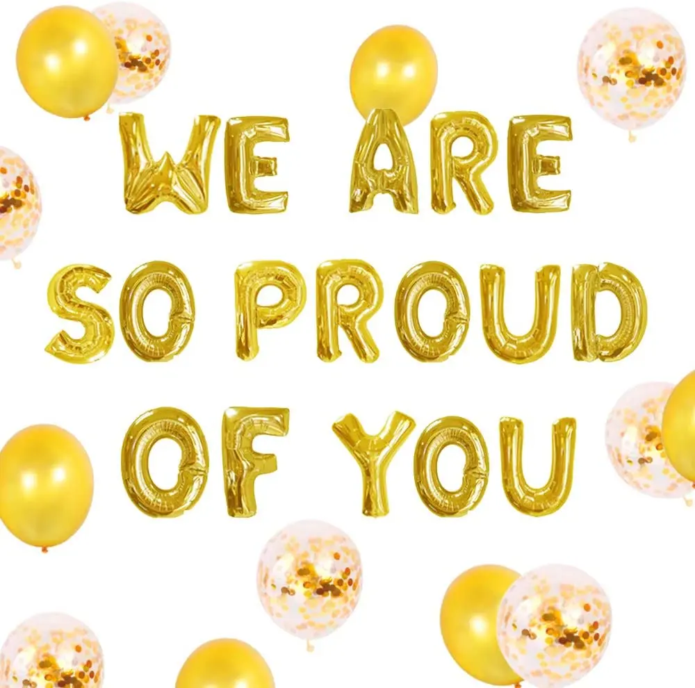 We are So Proud of You & You Did It Gold Glitter Banner Kit for 2019 Graduation Party Grad Party Decorations Supplies Pre Strung & Ready to Hang Yaaaaasss 