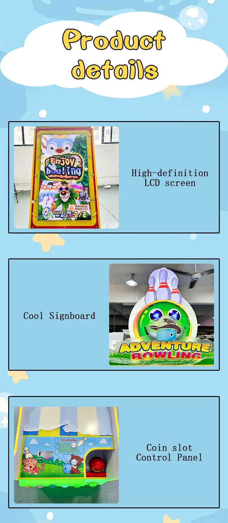 Funpark New Design Amusement Indoor 1 Player Arcade Tickets Bowling Machines Coin Operated Games for Amusement Game Center supplier