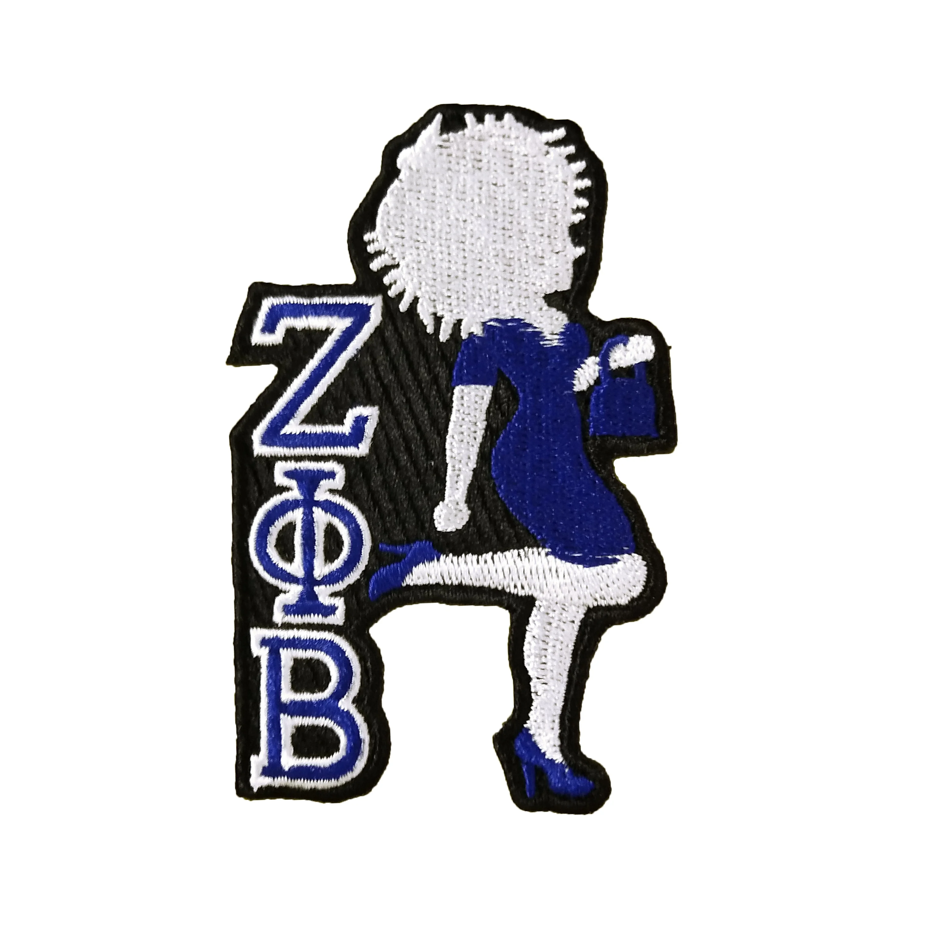 Low MOQ Custom Cheap Embroidery Patches Design Zeta Phi Beta Embroidery Patches for Clothing