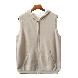 Customizable Men's Double-Sided Hooded Zipper Solid O-Neck Hoodie Pure Cashmere Anti-Wrinkle Anti-Pilling Quick-Dry Breathable