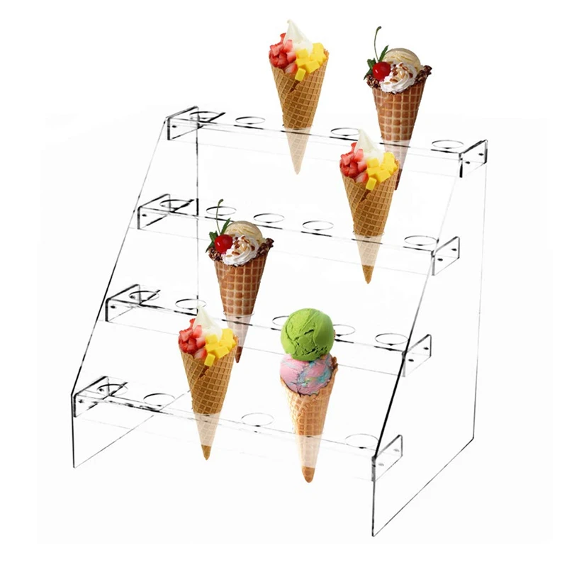 GUESS Holder/Cones Stand/Waffle Holder Acrylic with 3 compartments 