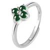S925 Silver inlay sun green ring D159